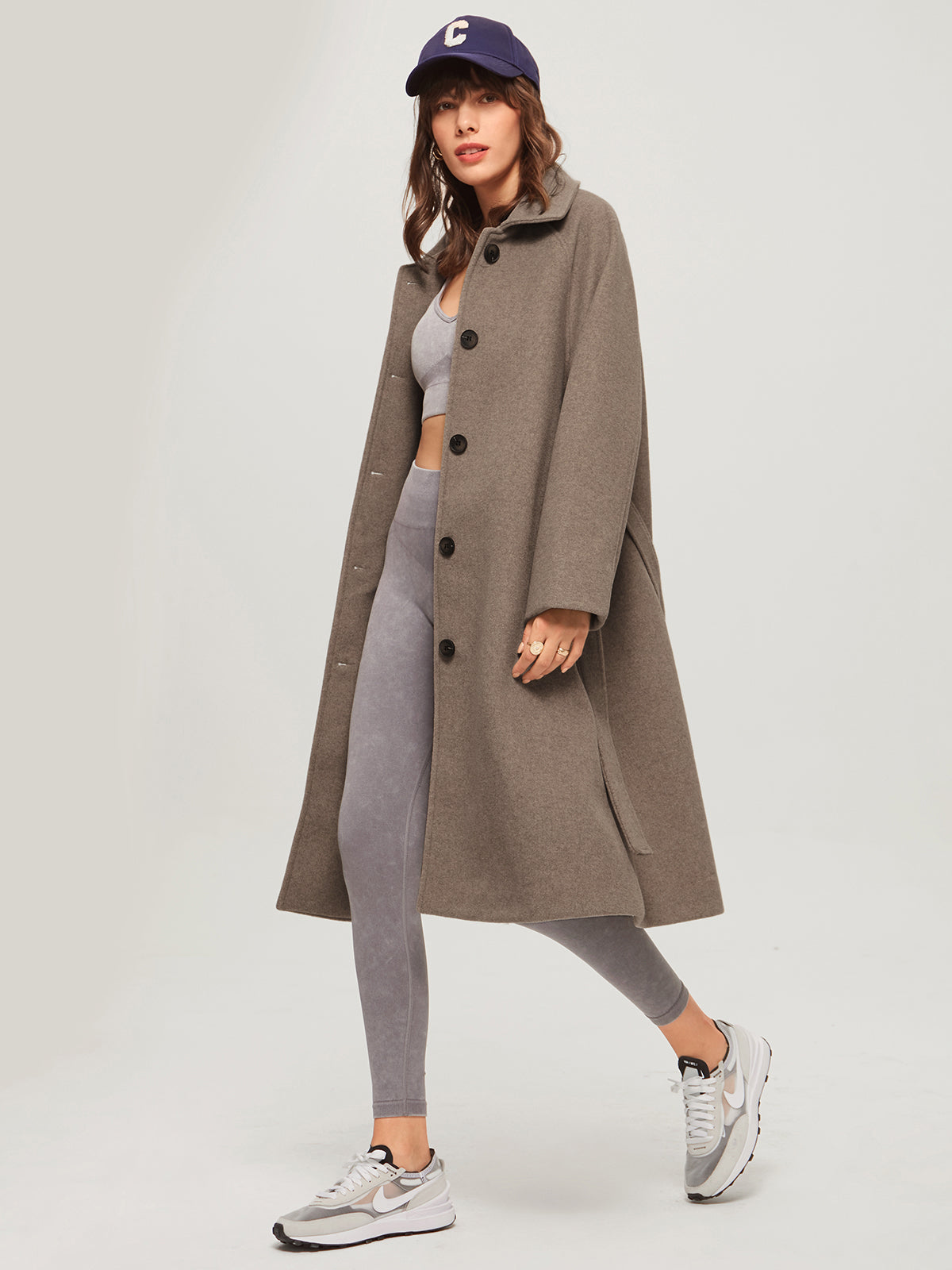 Manteau Ceinture Long Élégant Femme