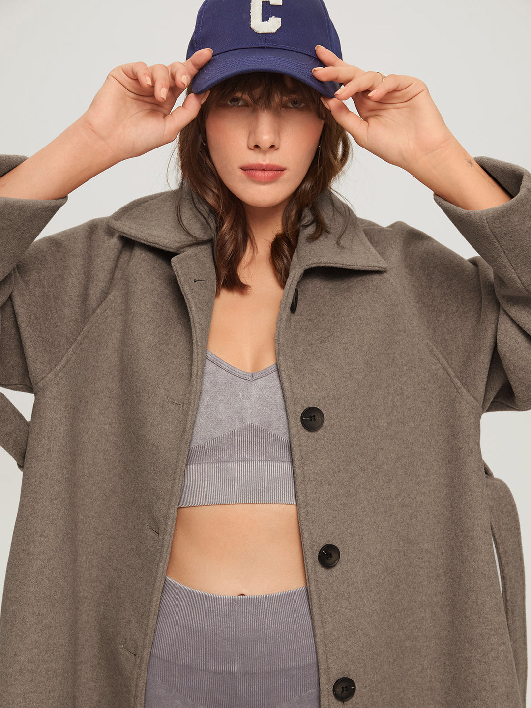 Stylischer Gürtelmantel Lang Überwurf Damen - IdealeKleiden