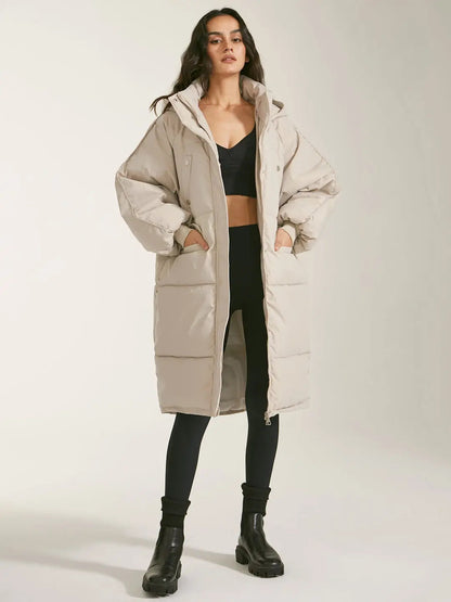 Parka d'hiver pour femme chaud capuche fermeture éclair