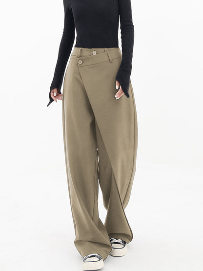 Pantalon large asymétrique pour femme