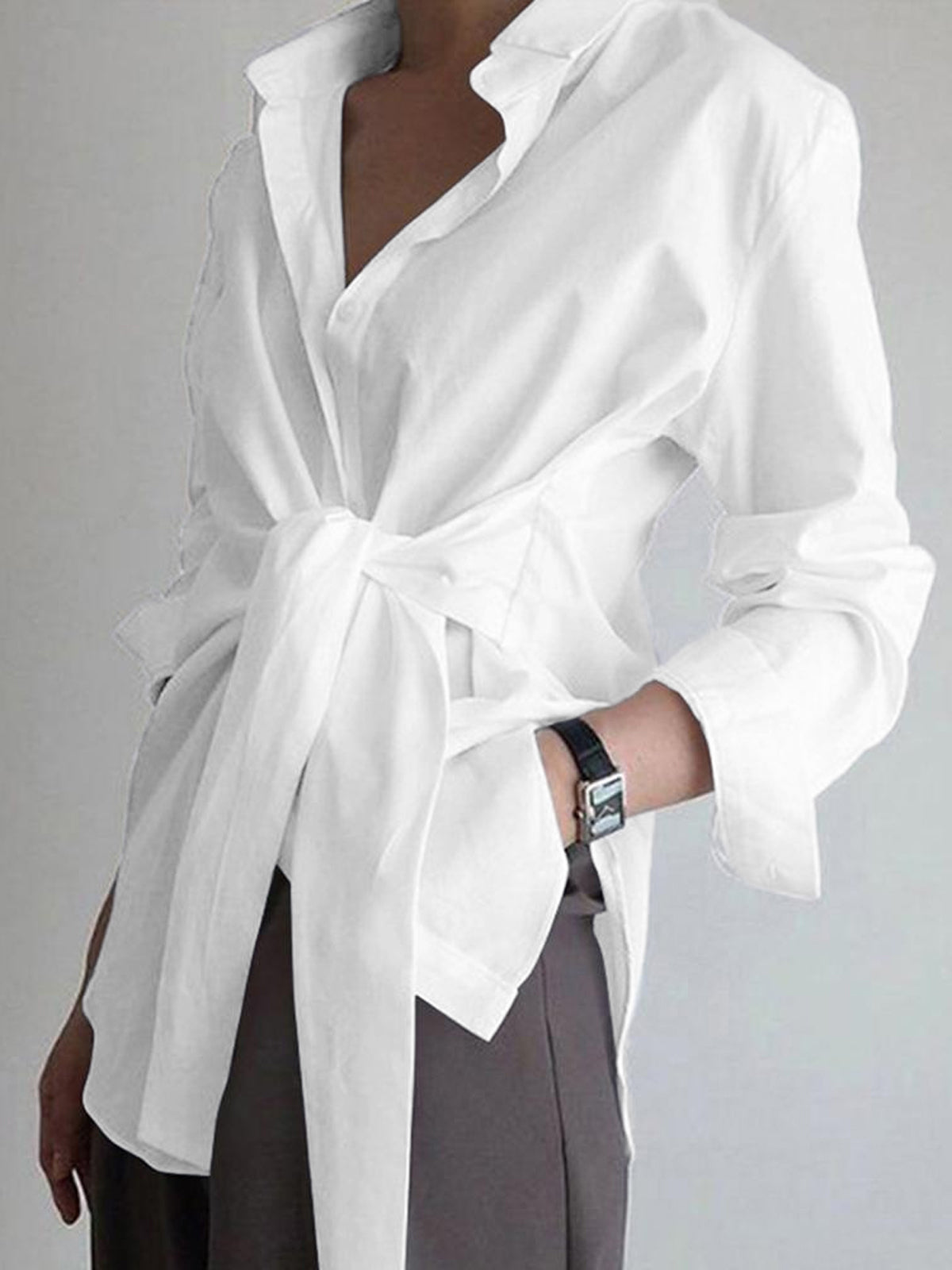 Chemisier élégant pour femme avec ceinture Coupe courte