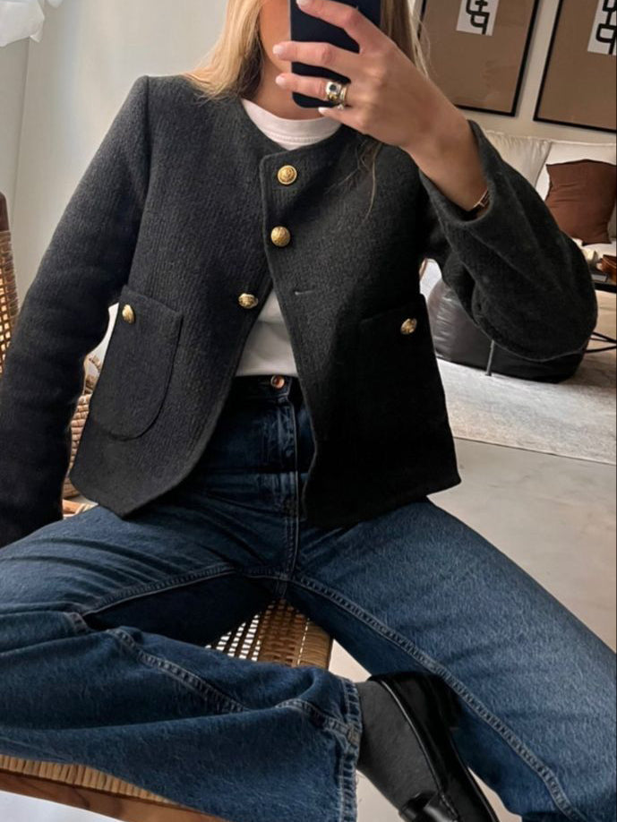 Stilvolle Tweed-Jacke Elegantes Design - IdealeKleiden
