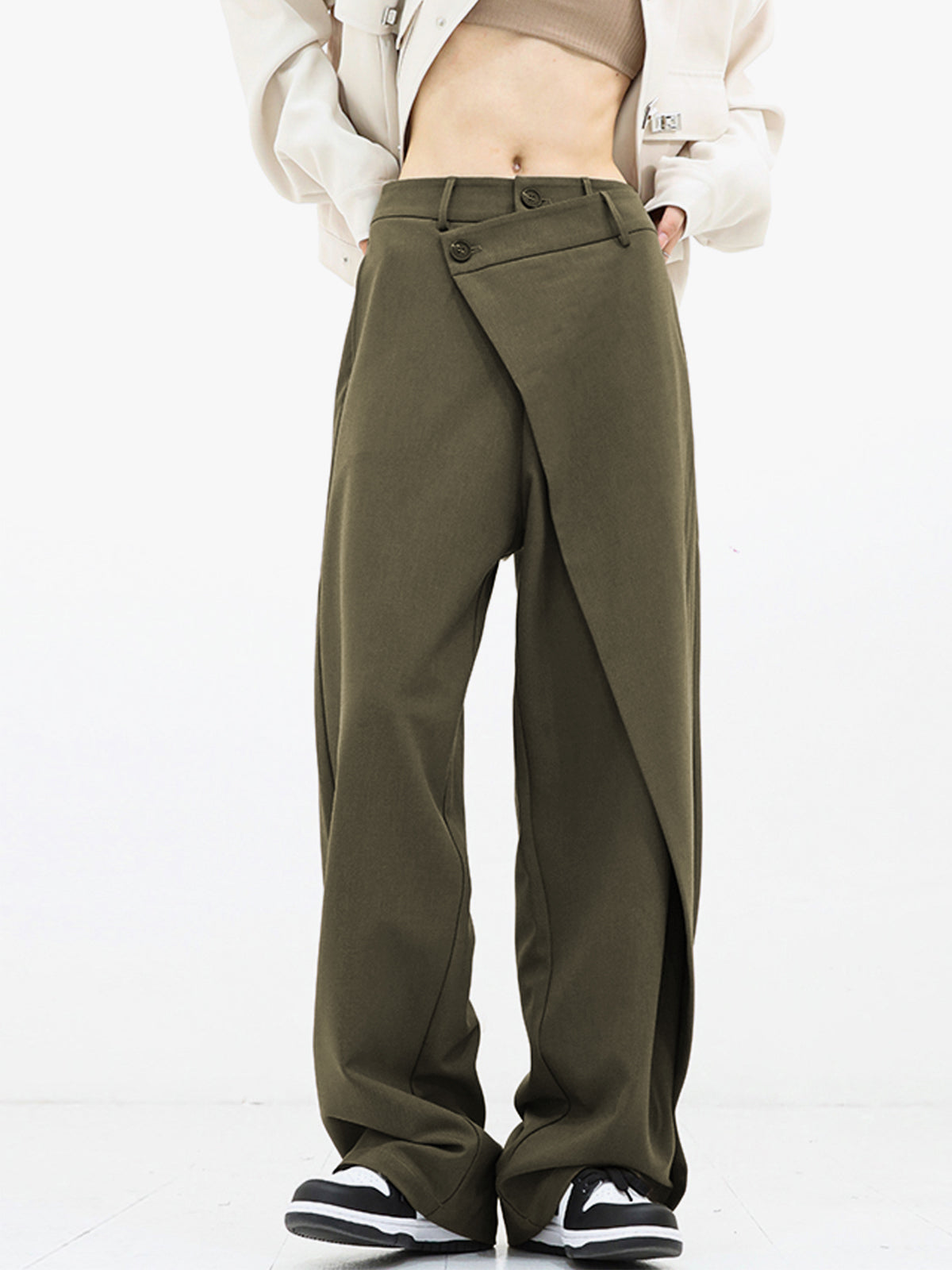 Pantalon large asymétrique pour femme