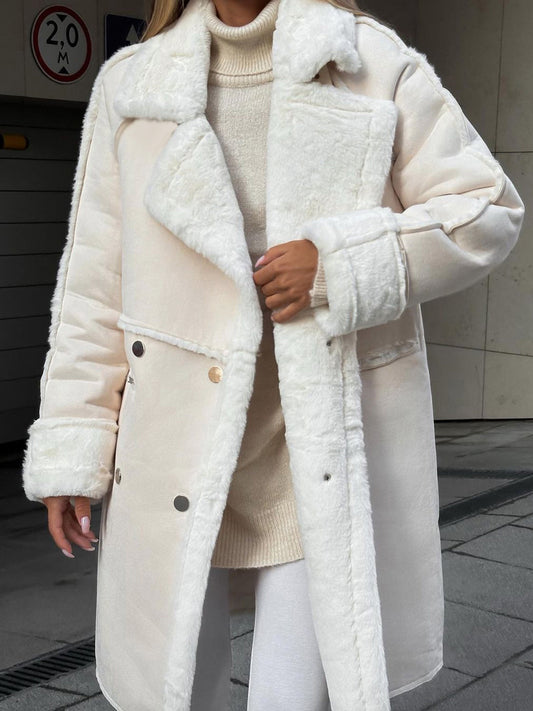 Langer Damen Wintermantel Elegant - IdealeKleiden