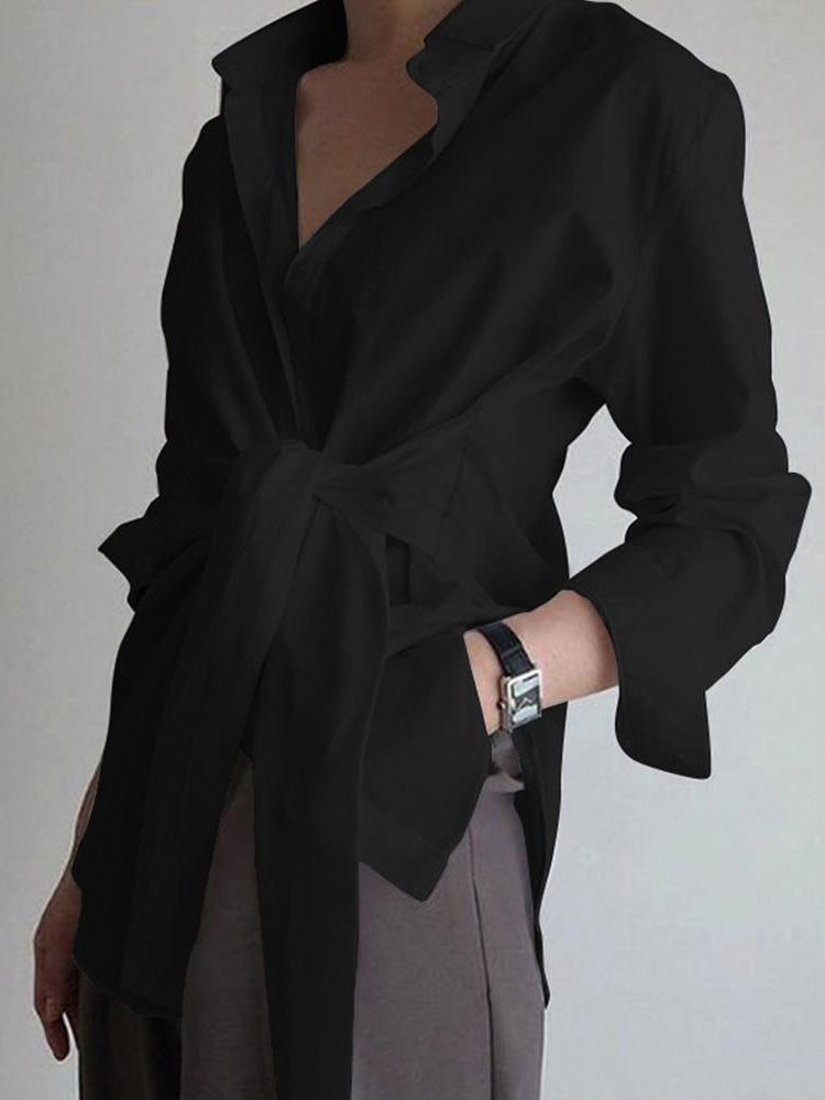 Chemisier élégant pour femme avec ceinture Coupe courte