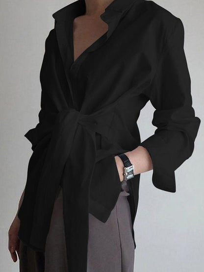 Chemisier élégant pour femme avec ceinture Coupe courte