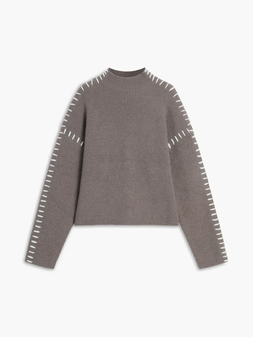 Femmes Pull oversize Col roulé Ample