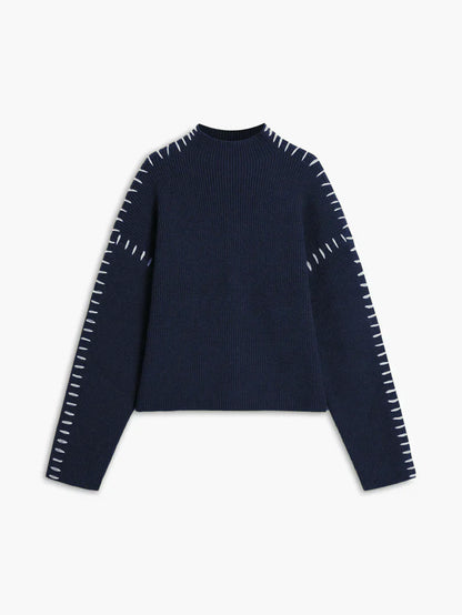 Femmes Pull oversize Col roulé Ample