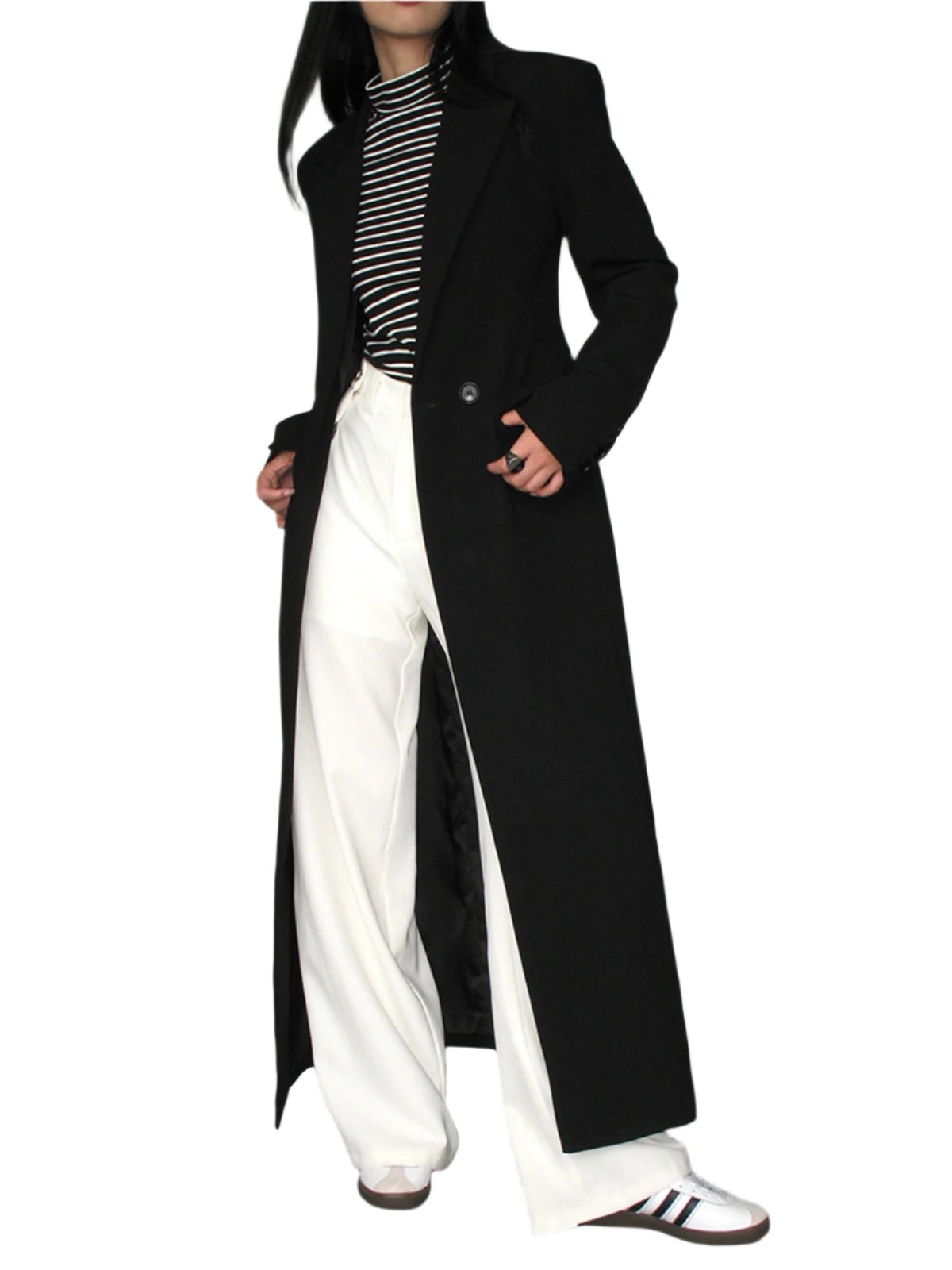 Élégant long manteau pour femme Chic intemporel