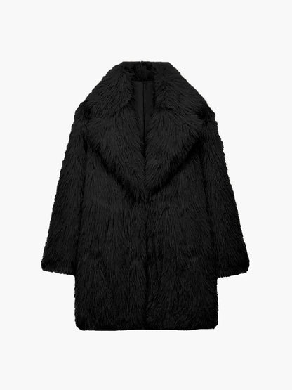 Manteau long en fausse fourrure de qualité