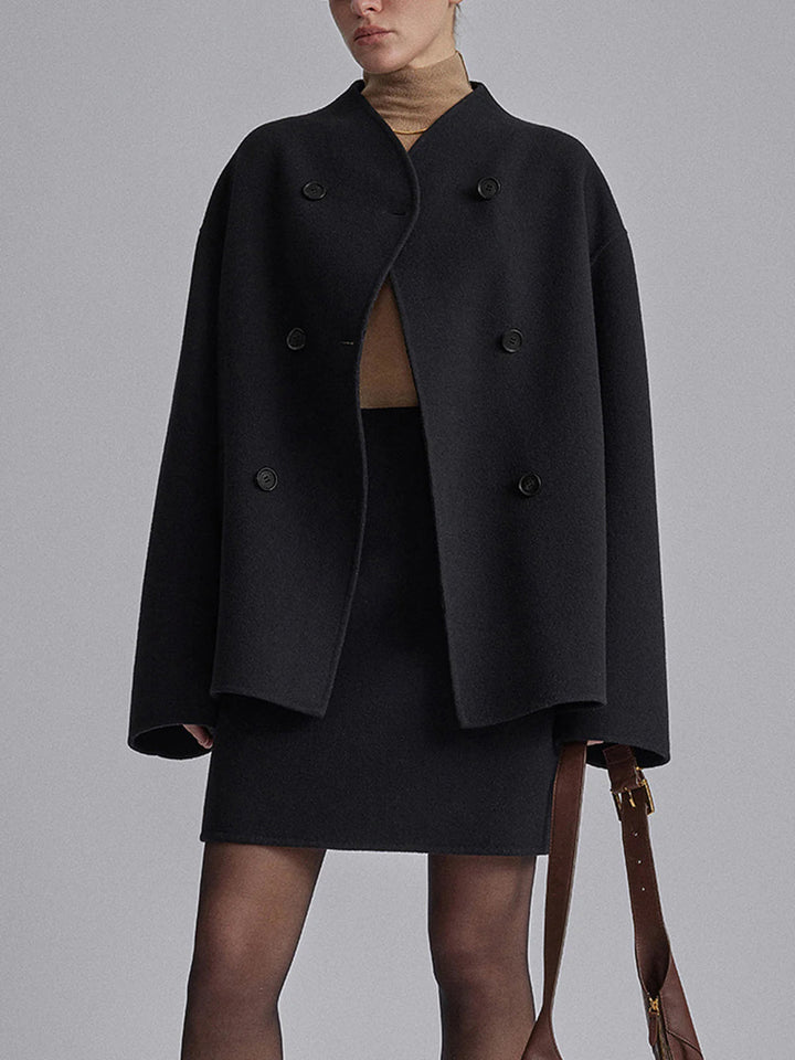 Manteau élégant pour femme avec boutons et coupe ample