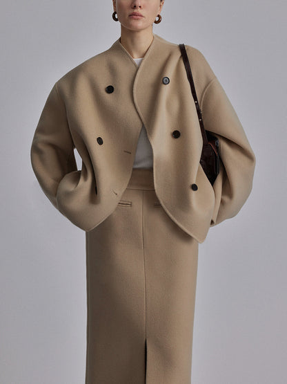 Manteau élégant pour femme avec boutons et coupe ample