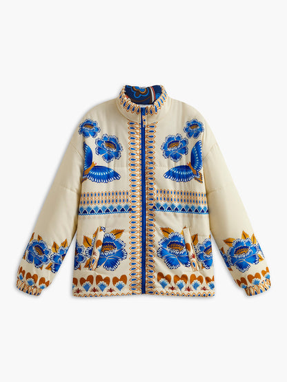 Veste d'hiver style bohème fermeture éclair