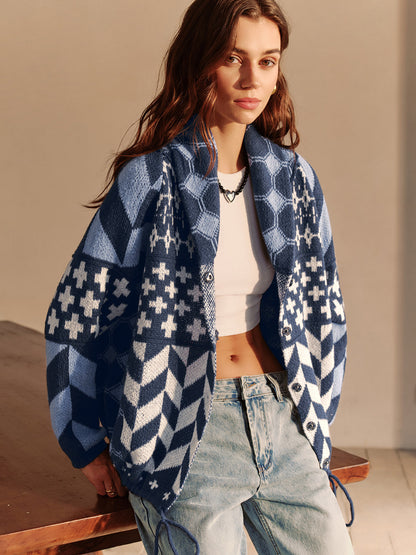 Veste Boho Chic Imprimé Coupe Confortable