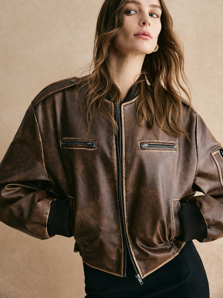 Blouson aviateur vintage unisexe