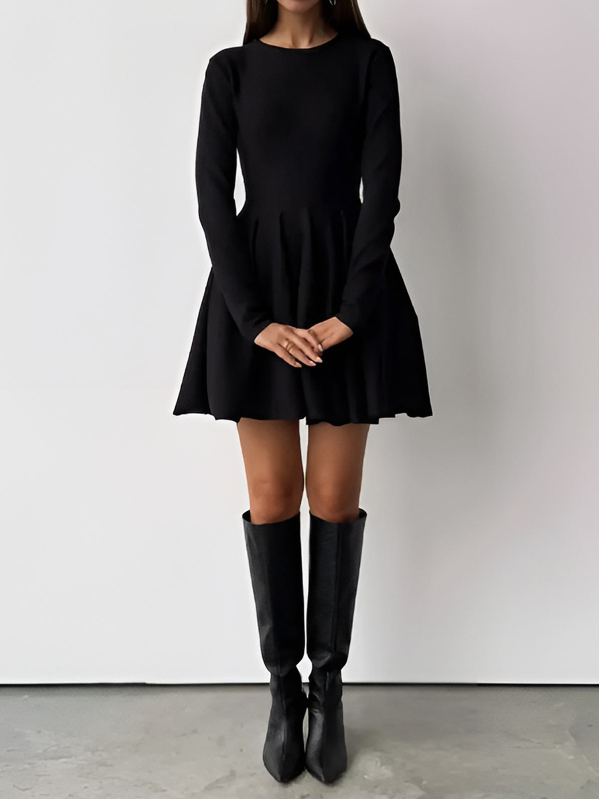 Robe Courte Élégante Femme Manches Courtes Coupe