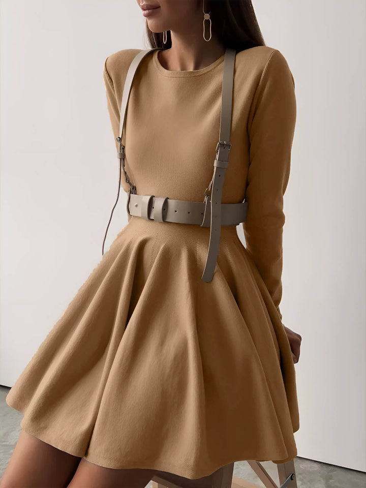 Robe Courte Élégante Femme Manches Courtes Coupe