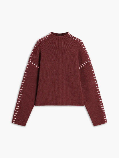 Femmes Pull oversize Col roulé Ample