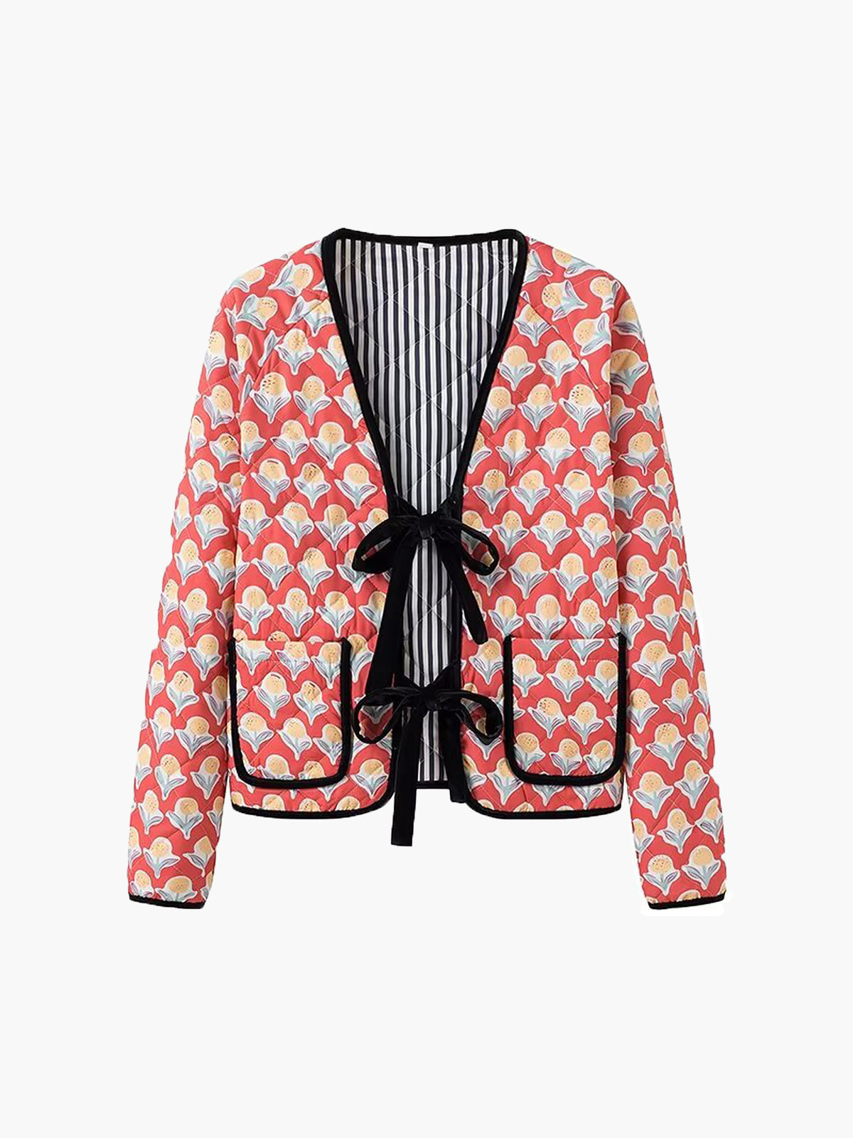 Veste à lacets tendance avec passepoil