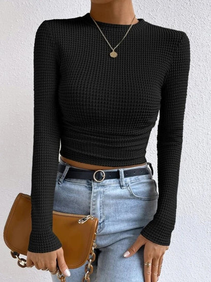 Pulls slim chics à motif gaufré pour femme
