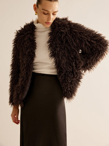 Veste polaire femme douce style peau de nounours