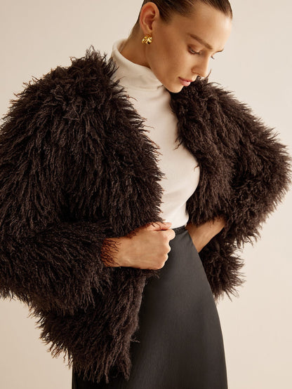 Teddyfell Jacke Damen Weich Optik - IdealeKleiden