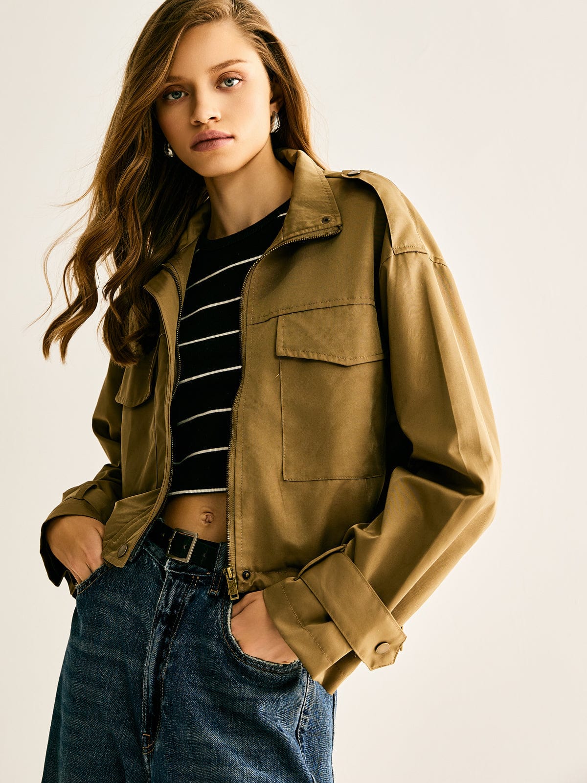 Veste courte pratique Moderne Décontractée