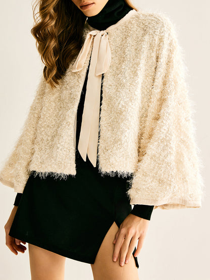 Veste de cou douce style duveteux
