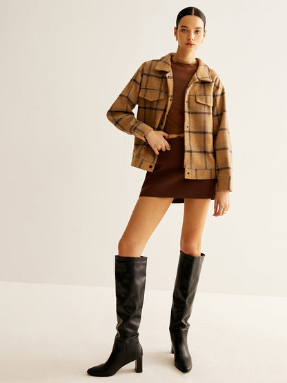 Modische Jacke Mit Muster - IdealeKleiden