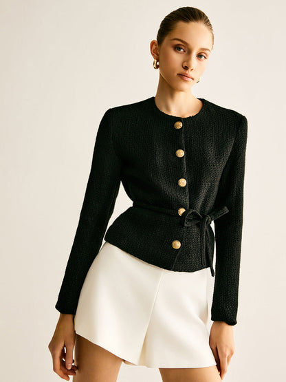 Veste boutonnée mode aspect ceinture