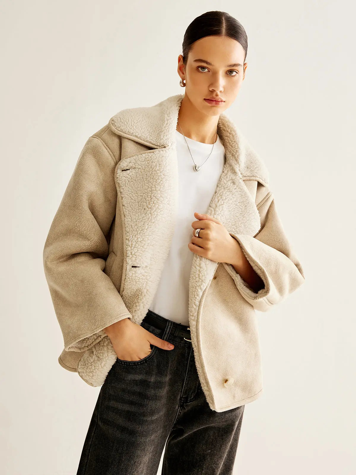 Veste polaire douillette à boutons