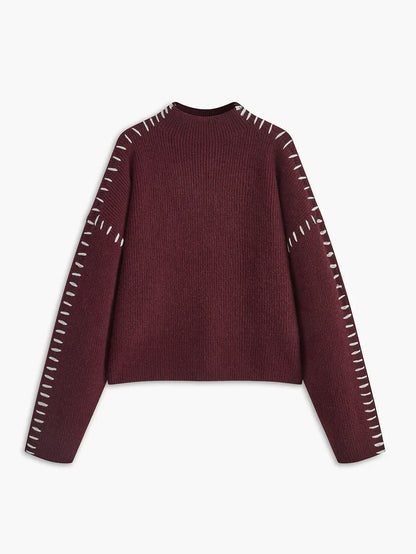 Femmes Pull oversize Col roulé Ample