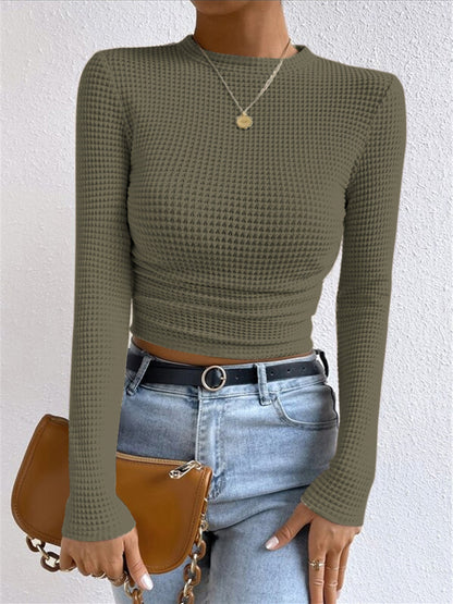 Pulls slim chics à motif gaufré pour femme