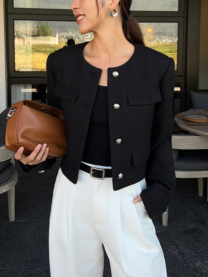 Doudoune femme élégante motif tweed