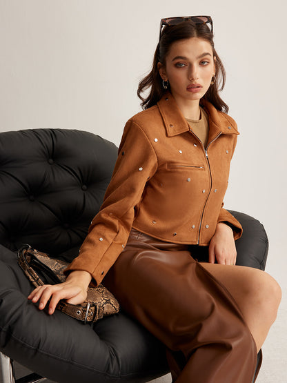 Veste zippée tendance pour femme style court