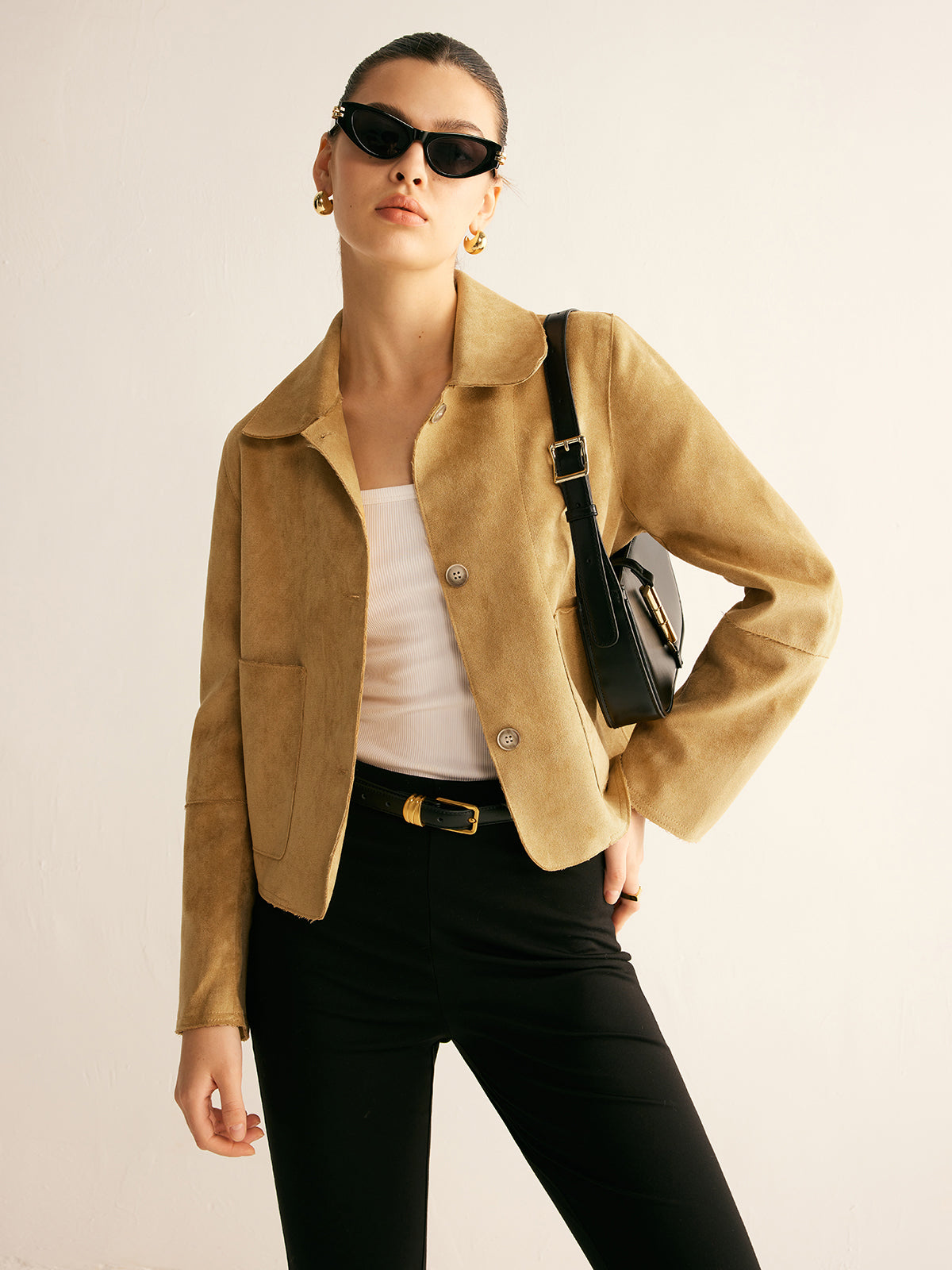 Blouson biker en similicuir court