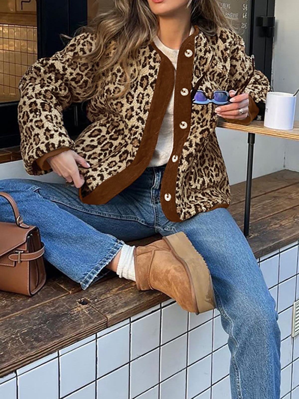 Veste Léopard Stylée Minky Doux