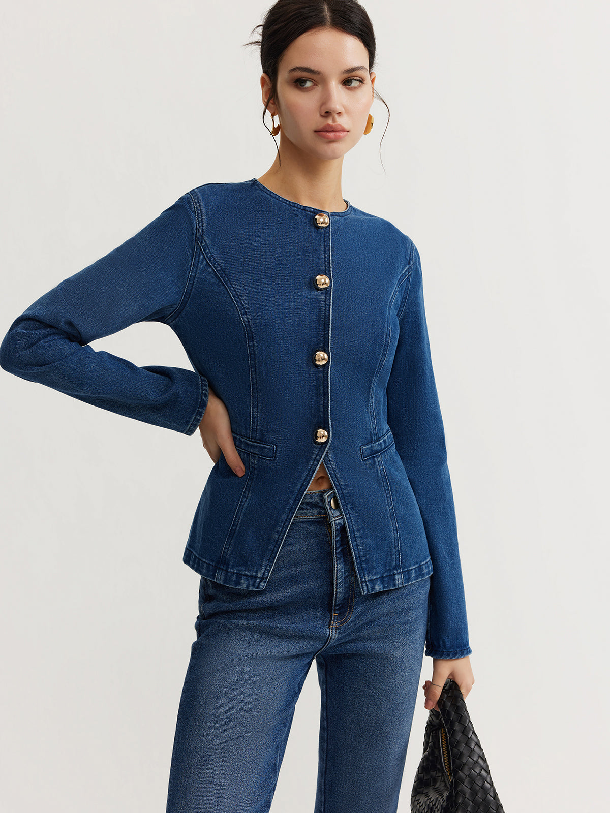 Doudoune slim effet jean