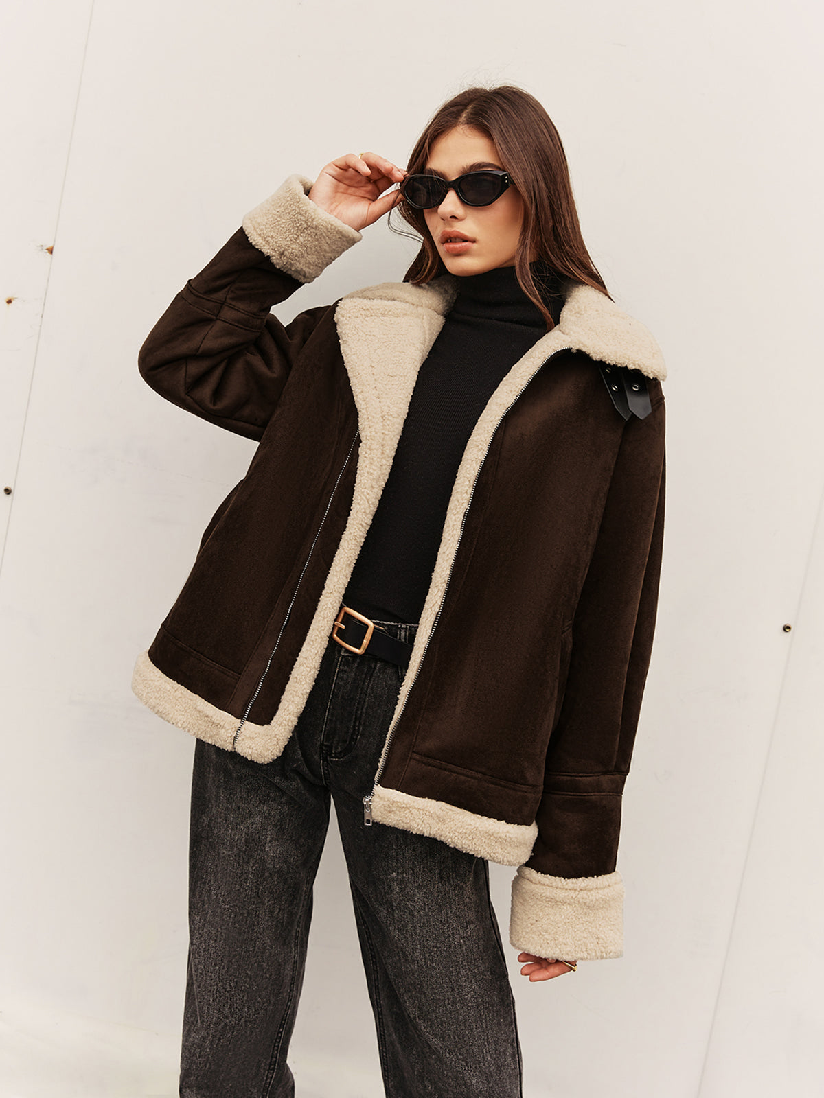 Veste femme stylée marron, look vintage