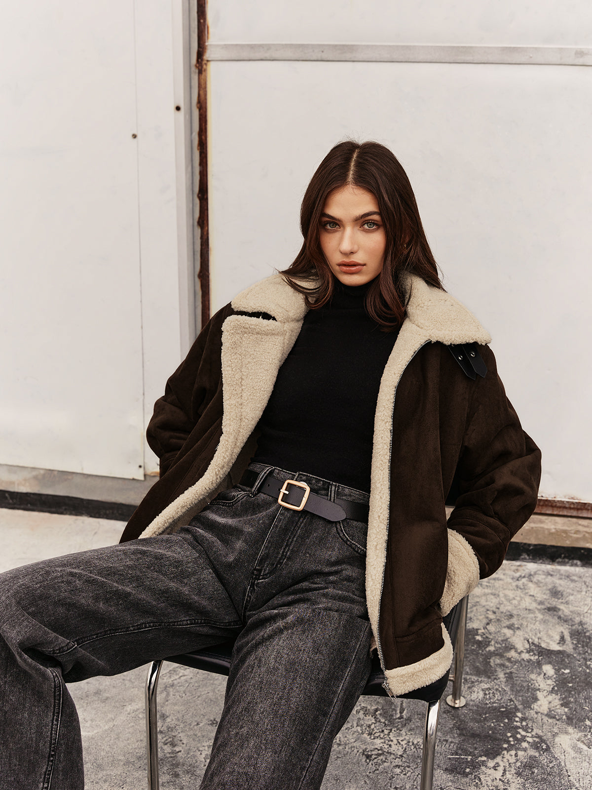 Warmes Fleece Oberteil Reißverschluss - IdealeKleiden
