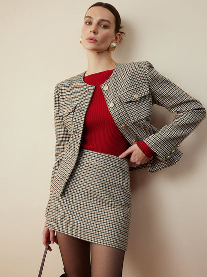 Veste courte classique à boutons