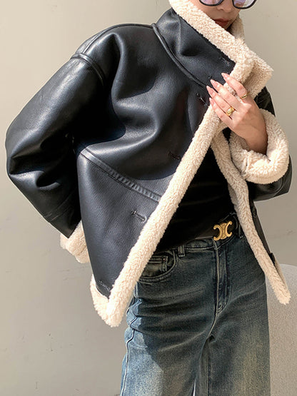 Blouson en cuir femme chaud et doublé