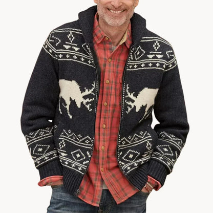 Veste en pull pour homme motif renne de Noël