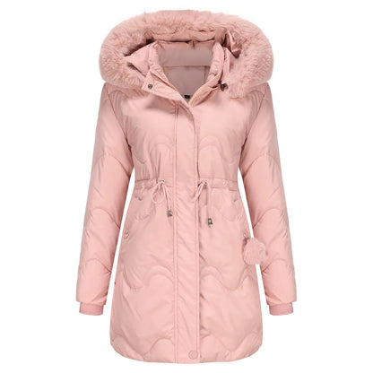 Manteau d'hiver femme col duveteux