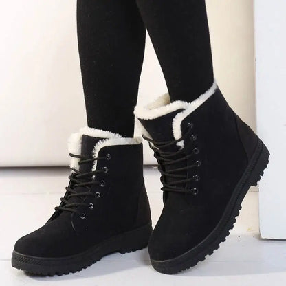 Bottes d'hiver pour femmes, chaussures à lacets, bottes de neige
