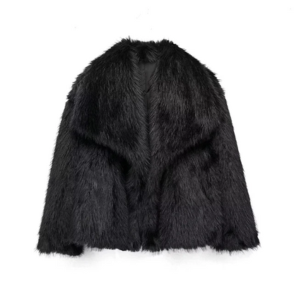 Manteau d'hiver élégant en fausse fourrure pour femme