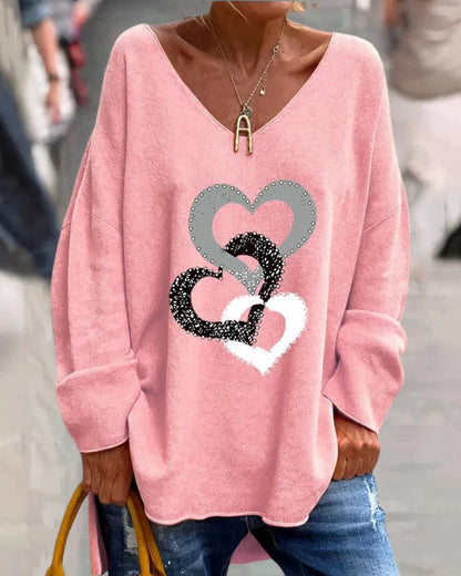 Flosa - Pull Femme Confortable Motif Graphique