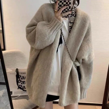 Große Strickcardigan Offen Vorne Weich - IdealeKleiden