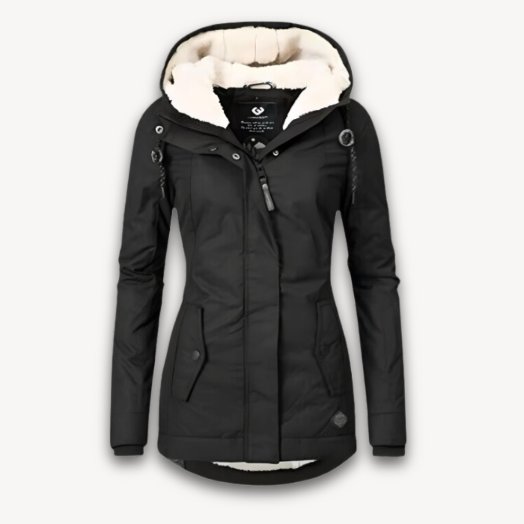 Veste d'hiver imperméable pour femme avec doublure en fausse fourrure