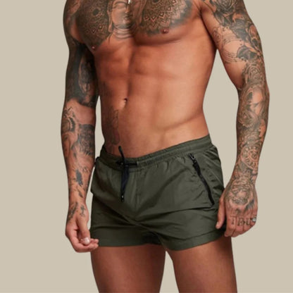 Short de bain homme élastique avec cordon de serrage